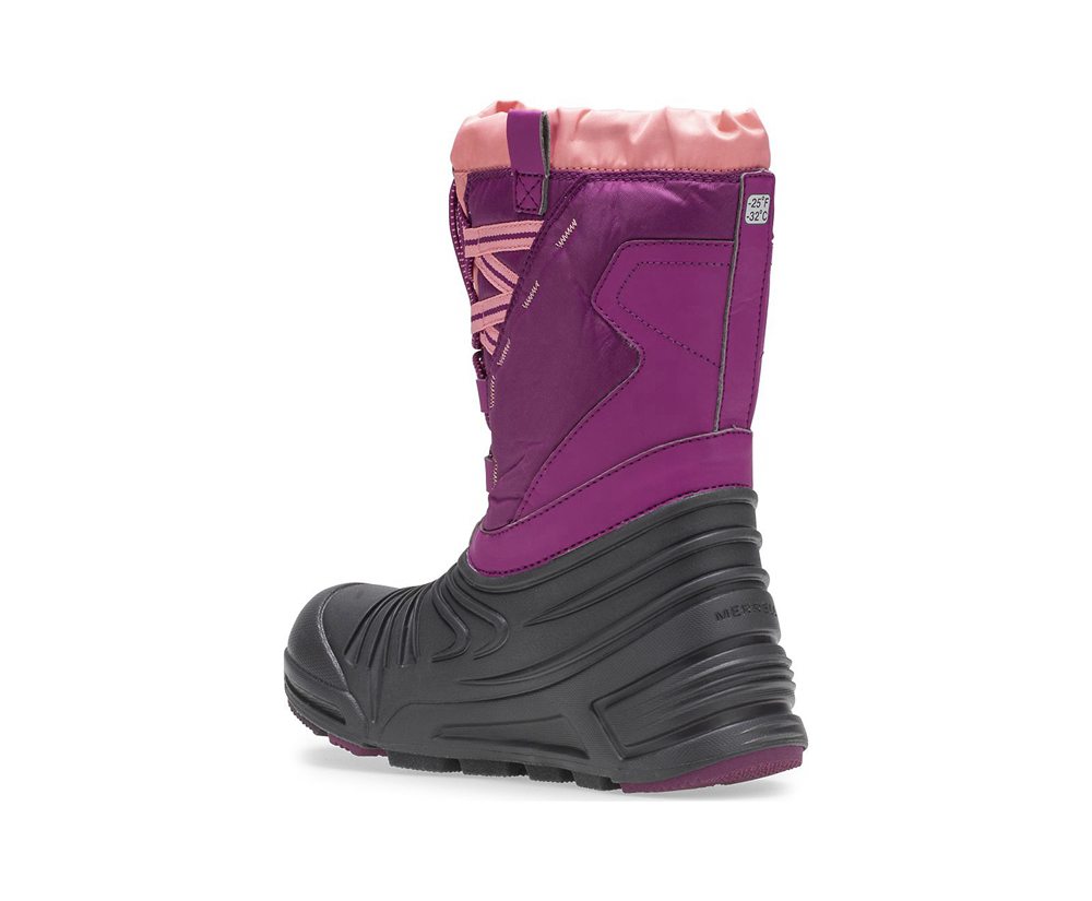Merrell Boots Pink/Black - Snow Quest Lite 2.0 Waterproof - Kids 08YWVMTQC
